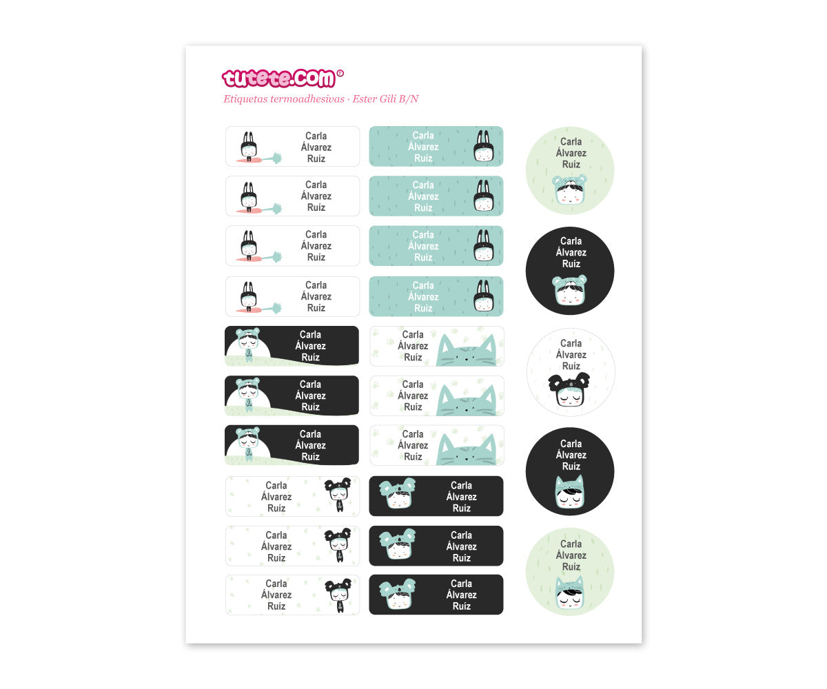 Etiquetas Termoadhesivas para Ropa - Vuelta al Cole Tutete 