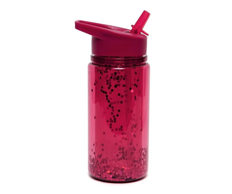 Tutete Botella con pajita Glitter Roja