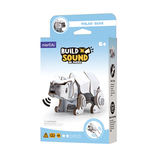 MierEdu Mini Puzzle 3D con sonido Oso polar