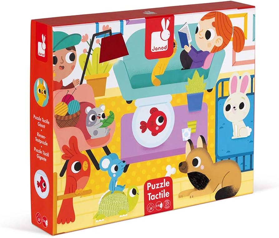 Janod Puzzle táctil gigante Animales domésticos