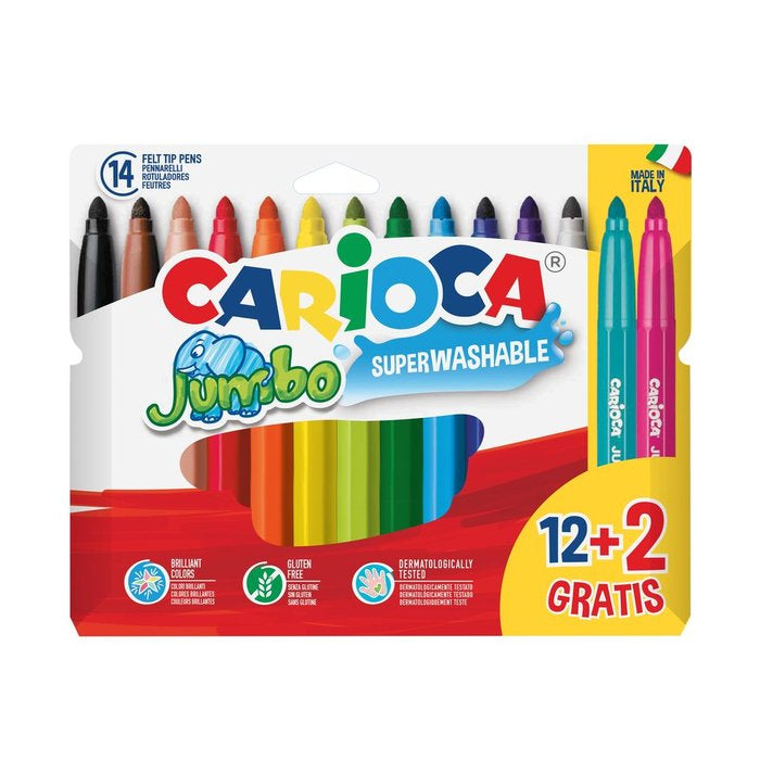 Carioca Rotuladores Jumbo 12+2 colores