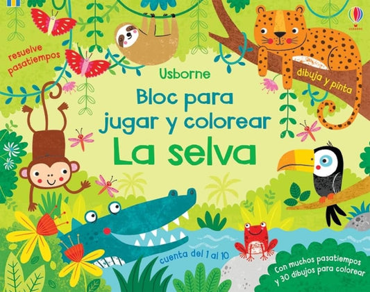 Bloc para jugar y colorear La selva