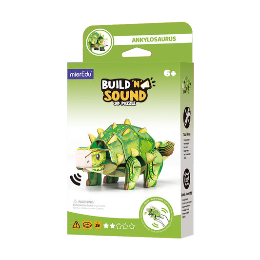 MierEdu Mini Puzzle 3D con sonido Ankylosaurus