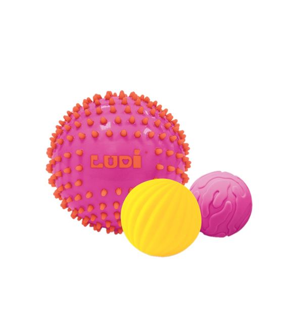 Ludi Pelotas sensoriales rosa y amarillo