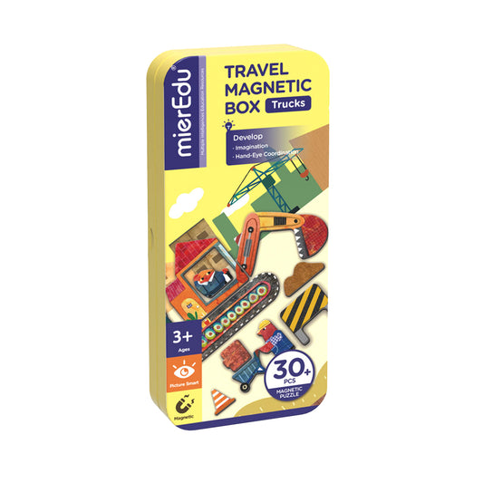 MierEdu Puzzle magnético Camiones y excavadoras
